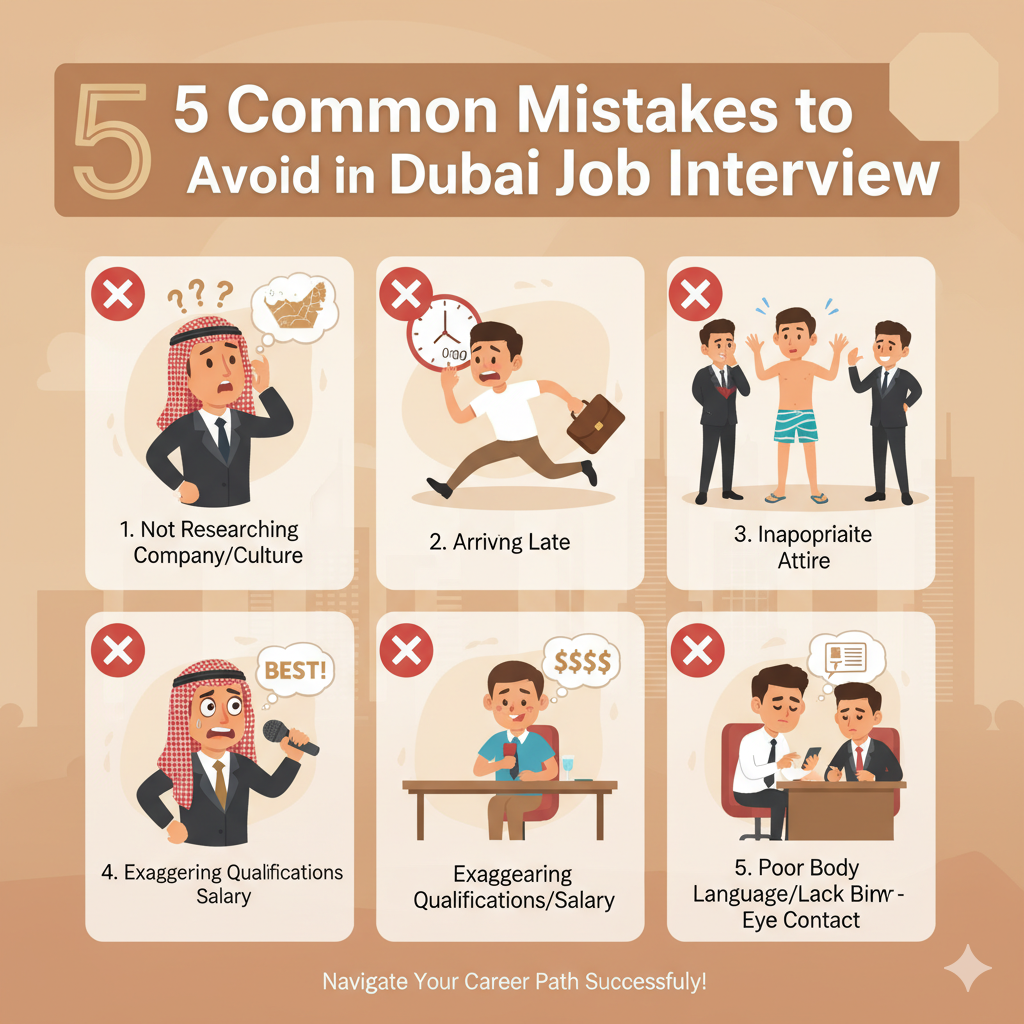 5 common mistakes to avoid in Dubai job interview
